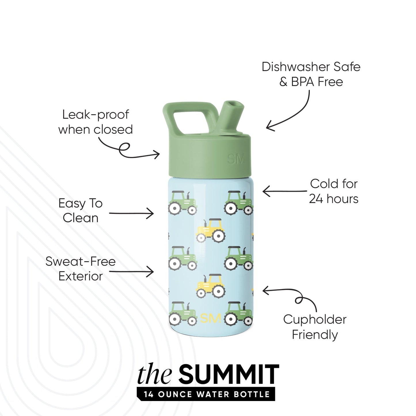 Summit Kids Water Bottle with Straw Lid