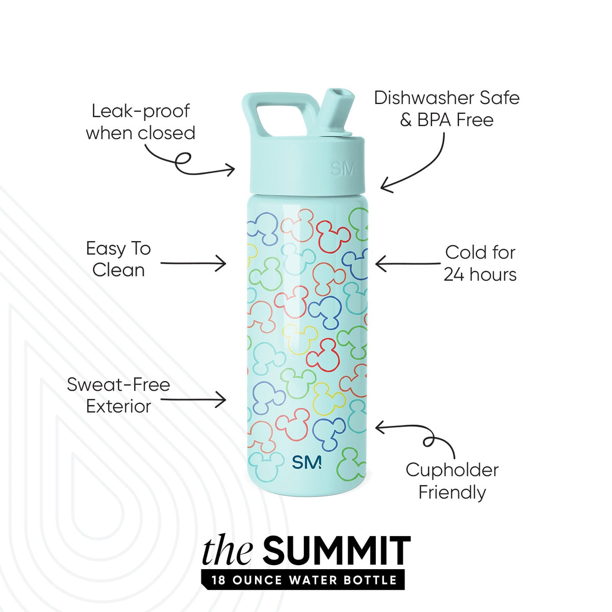 Summit Kids Water Bottle with Straw Lid