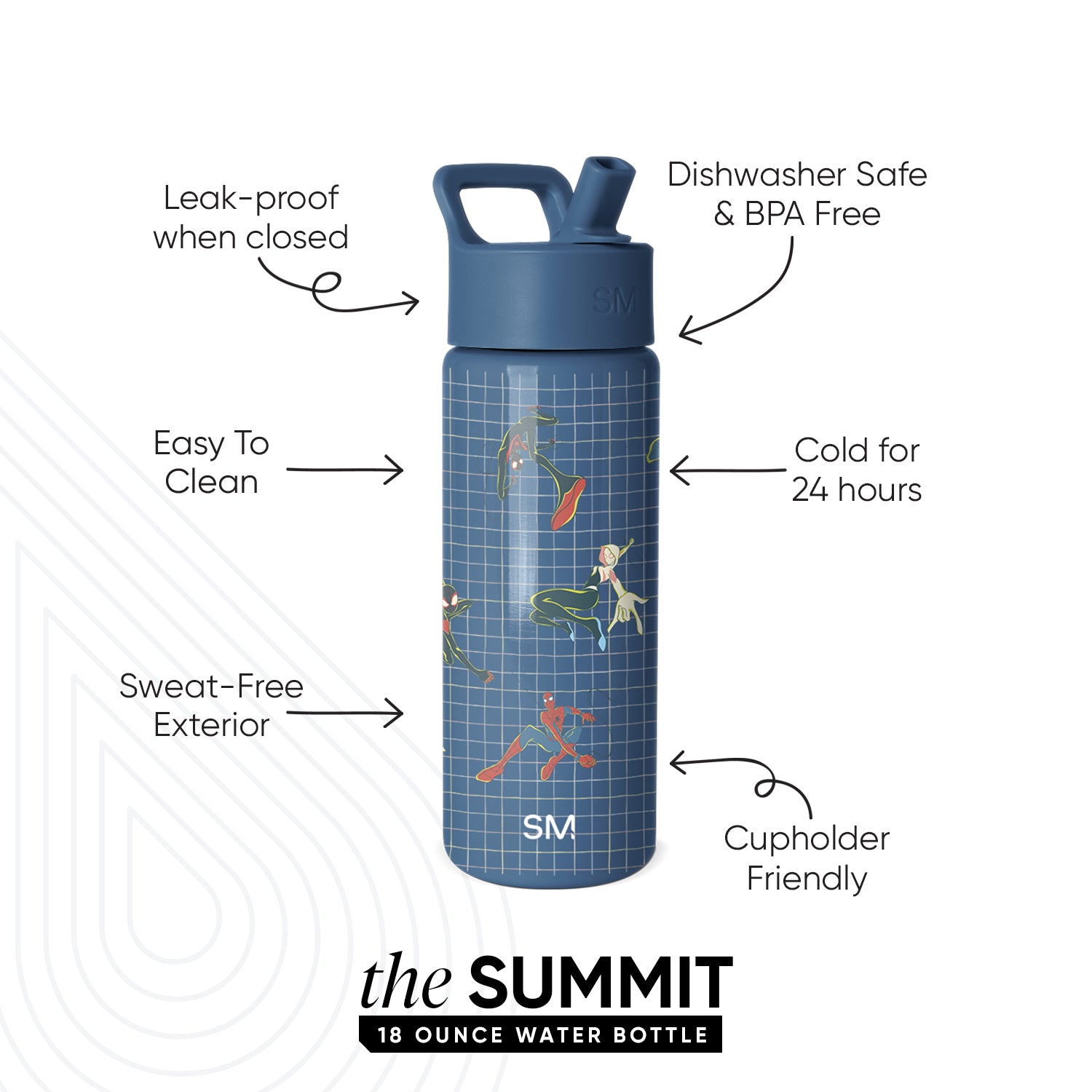 Summit Kids Water Bottle with Straw Lid