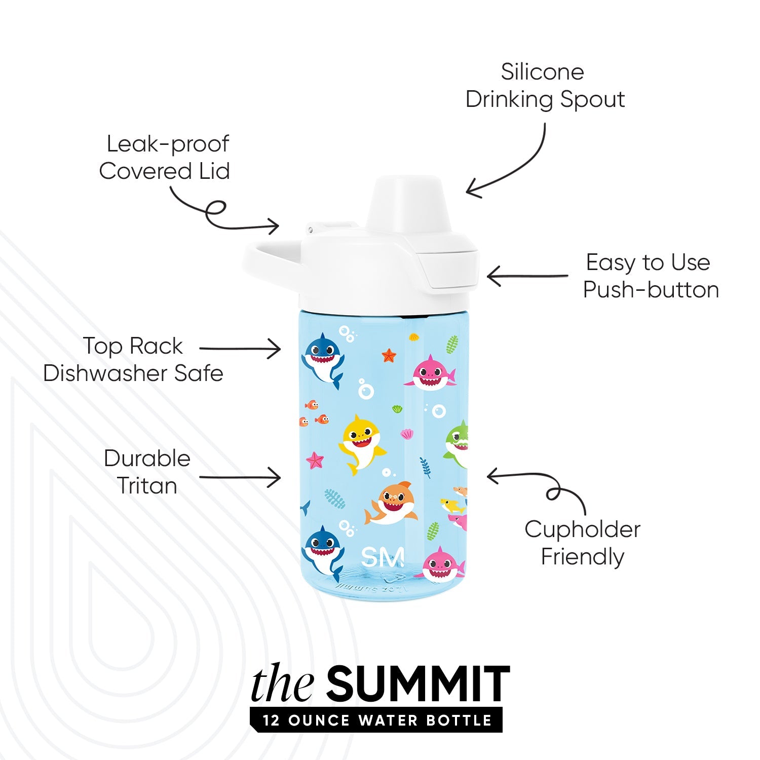 Summit Kids Plastic Water Bottle with Simple Flip Straw Lid